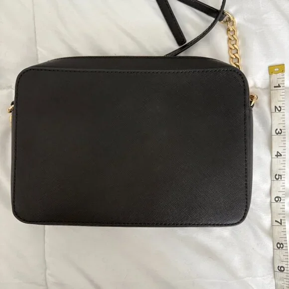 Michael Kors Jet Set Large Saffiano Leather East West Shoulder Crossbody Black - Picture 9 of 9